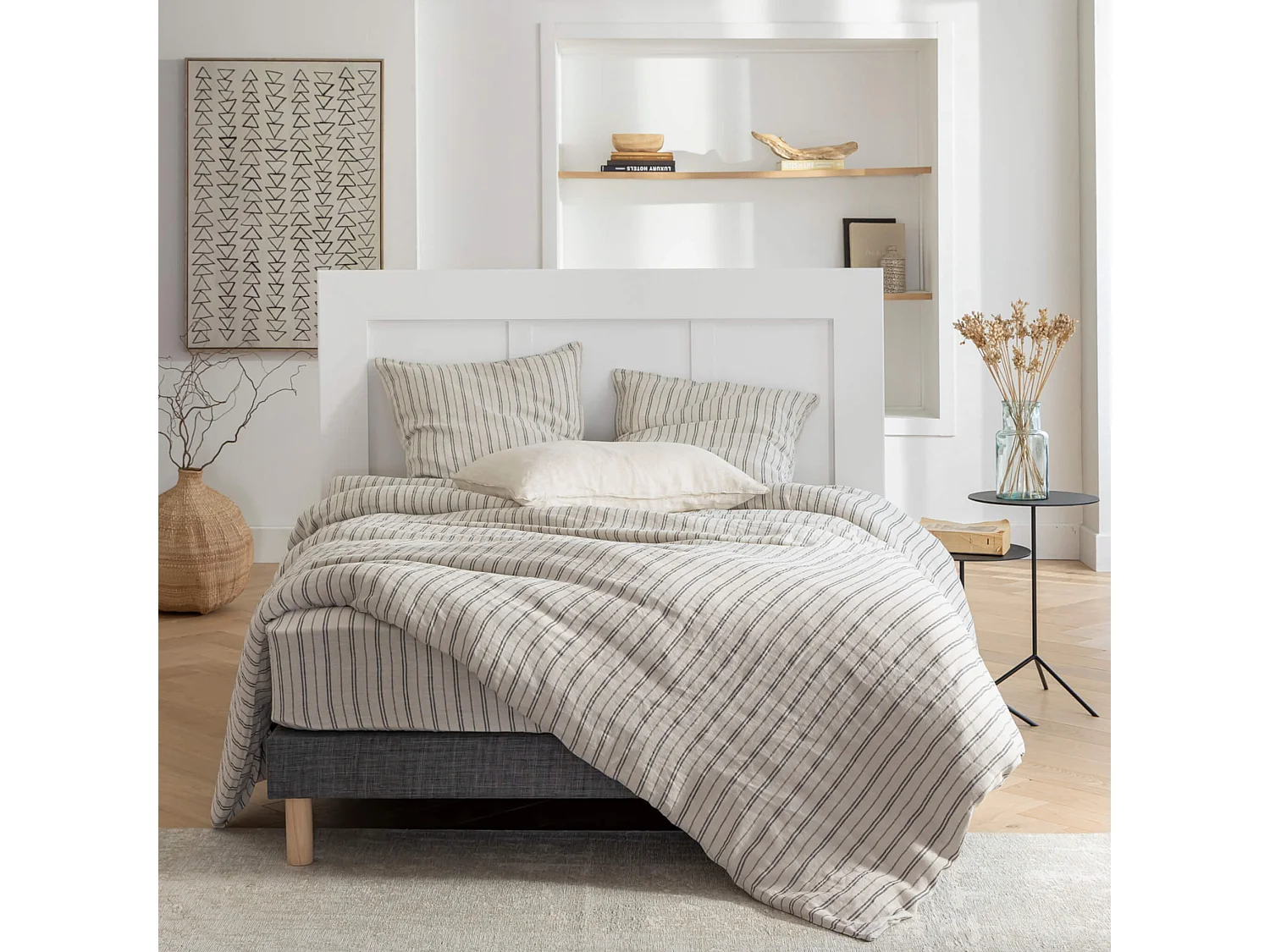 Sommier tapissier gris orage 13 cm Lune - SOMEO 100x200