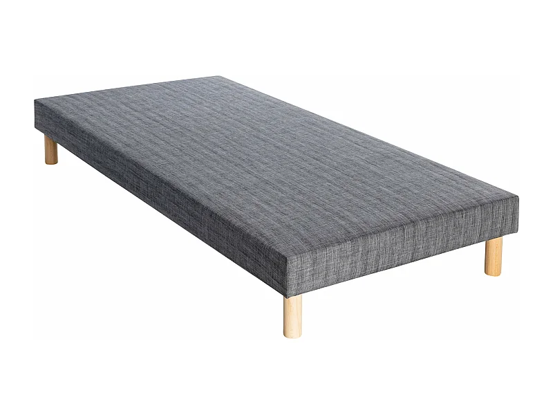 Sommier tapissier gris orage 13 cm Lune - SOMEO 70x190