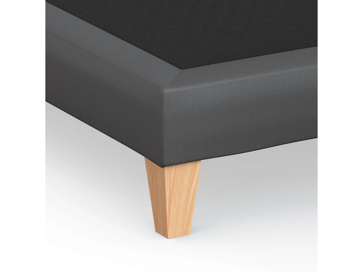 Sommier déco simili cuir gris foncé - SOMEO 2x80x200