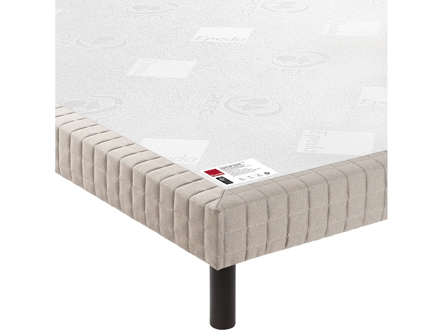 Sommier Nature confort ferme 15 cm - Epeda jean gris foncé 160x200