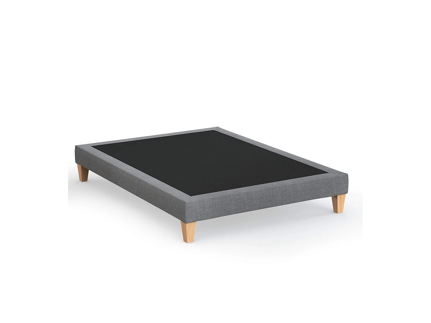 Sommier déco tapissier gris orage - SOMEO 140x190