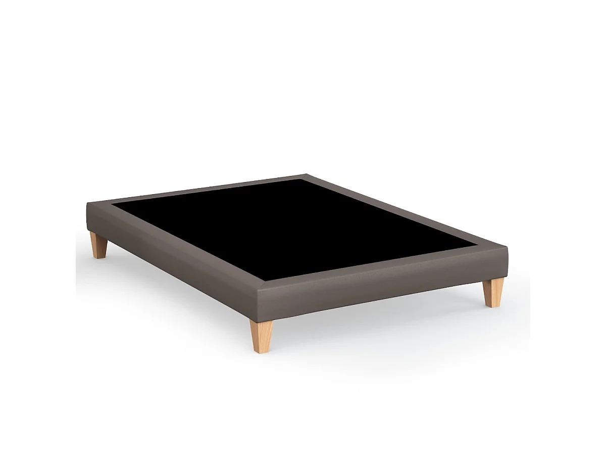 Sommier déco simili cuir cacao - SOMEO 180x200
