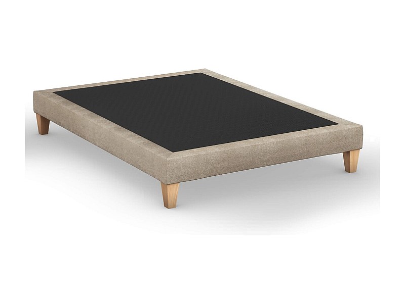 Sommier déco tapissier beige sable - SOMEO 160x190