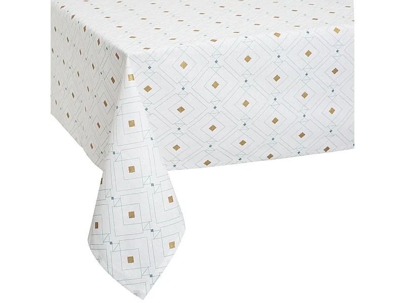 Nappe Rectangulaire Imprimé "Ora" 140x240cm Blanc