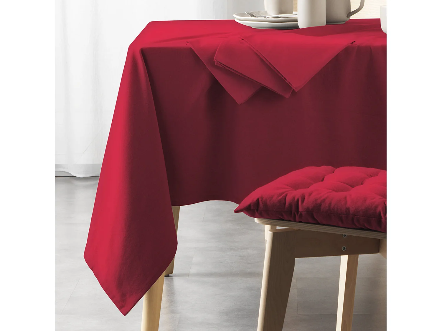 Nappe Rectangulaire "Mistral" 140x240cm Bordeaux
