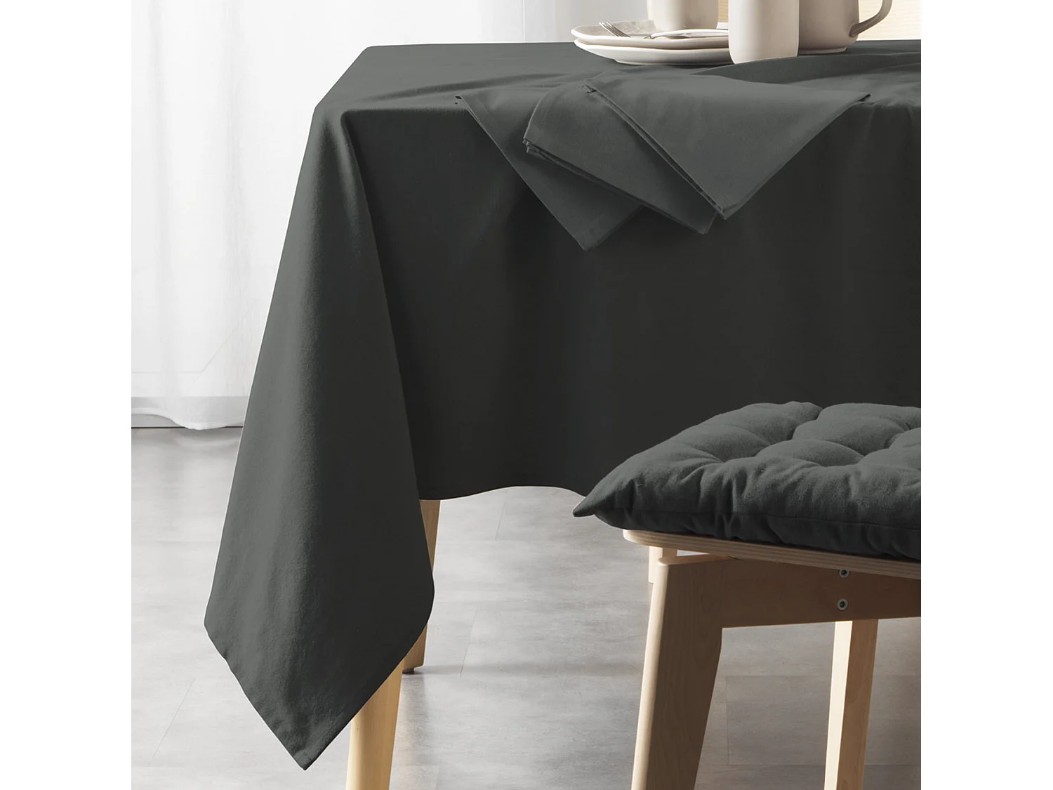 Nappe Rectangulaire "Mistral" 140x240cm Anthracite