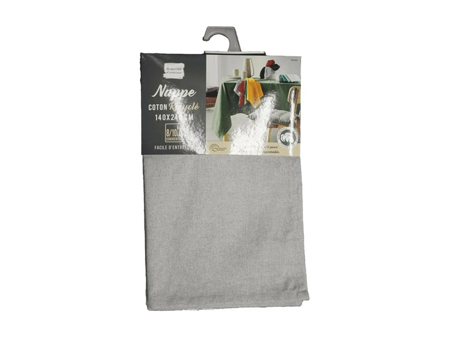 Nappe Rectangulaire "Mistral" 140x240cm Gris Chiné