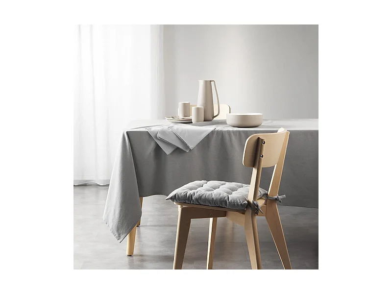 Nappe Rectangulaire "Mistral" 140x240cm Gris Chiné