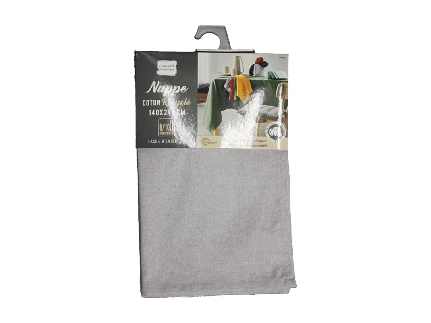 Nappe Rectangulaire "Mistral" 140x240cm Gris Chiné