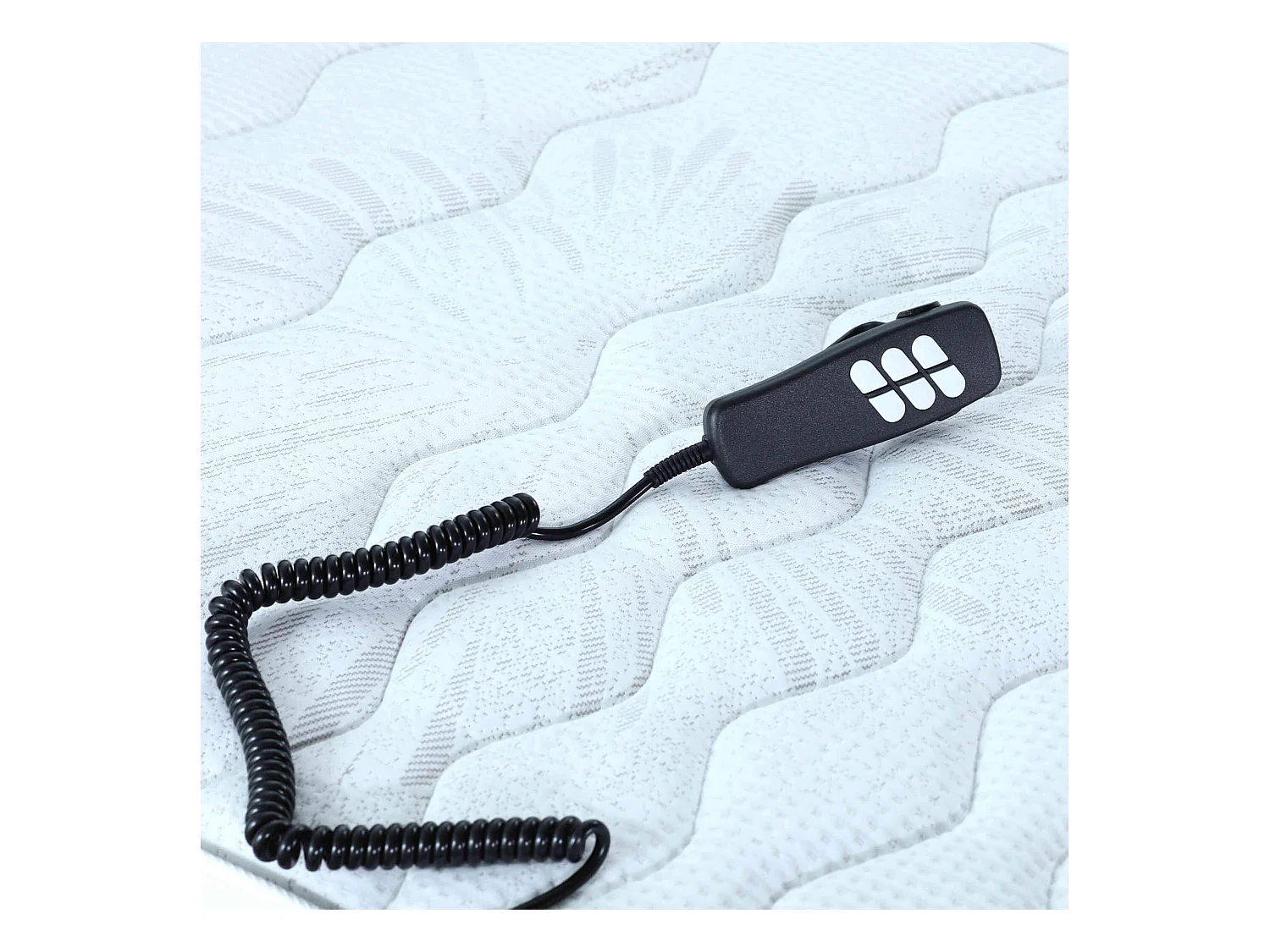 Sommier électrique de relaxation tout plots tissu anthracite 2x90x190