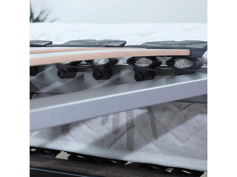 Sommier électrique de relaxation à lattes en bois mérisier 2x90x190