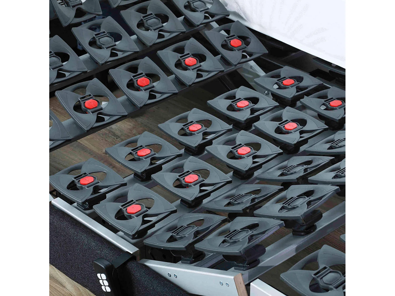 Sommier électrique de relaxation tout plots tissu anthracite 2x90x200