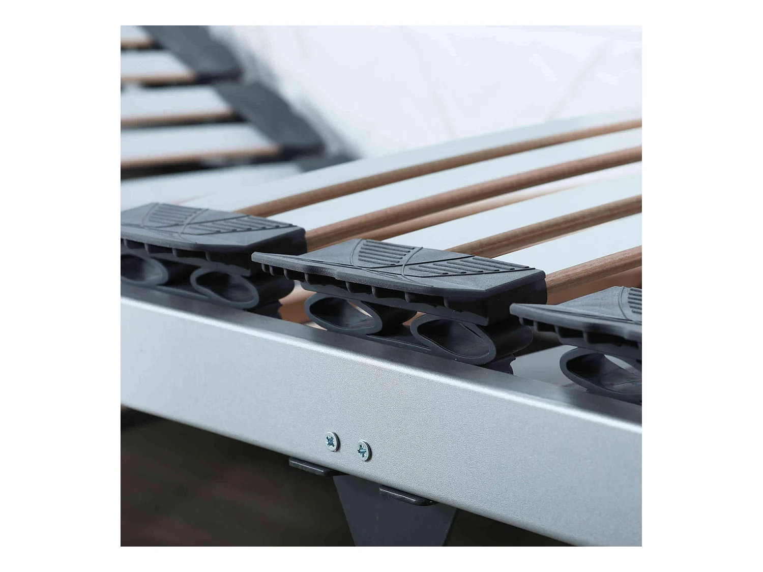 Sommier électrique de relaxation tout lattes tissu taupe 80x200