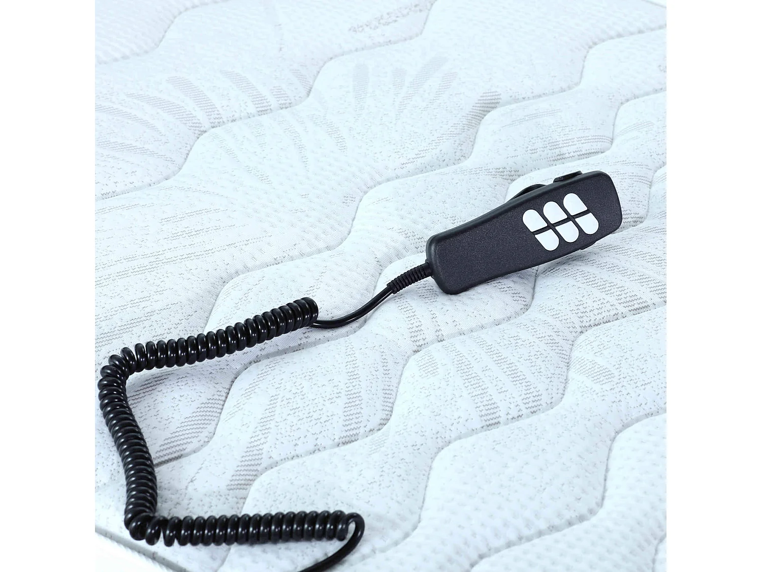 Sommier électrique de relaxation tout plots tissu anthracite 90x200