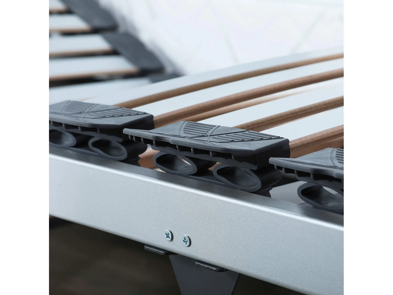 Sommier électrique de relaxation à lattes en bois mérisier 2x70x190