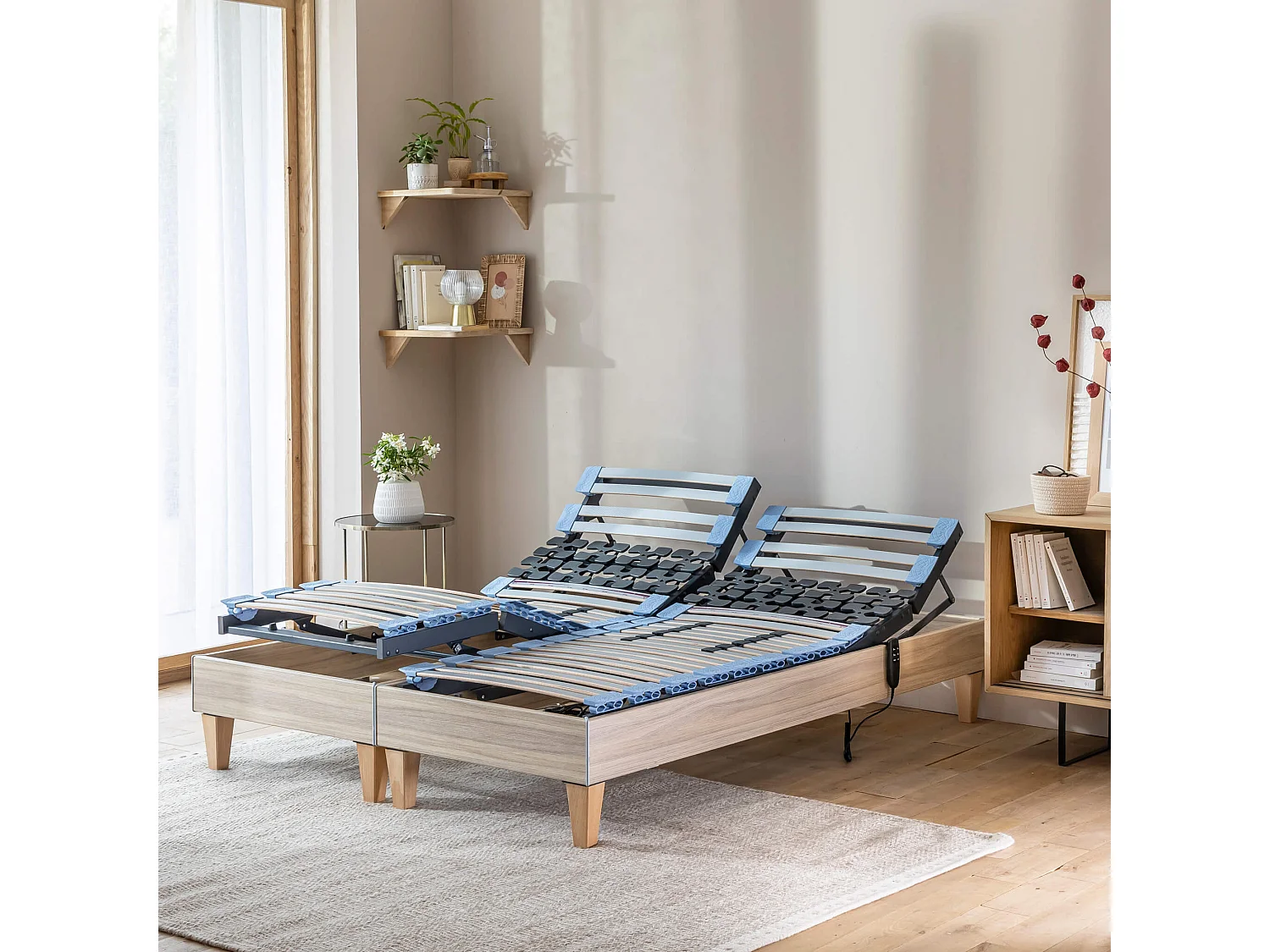 Sommier électrique Someo TPR 50 décor chêne clair 90x200