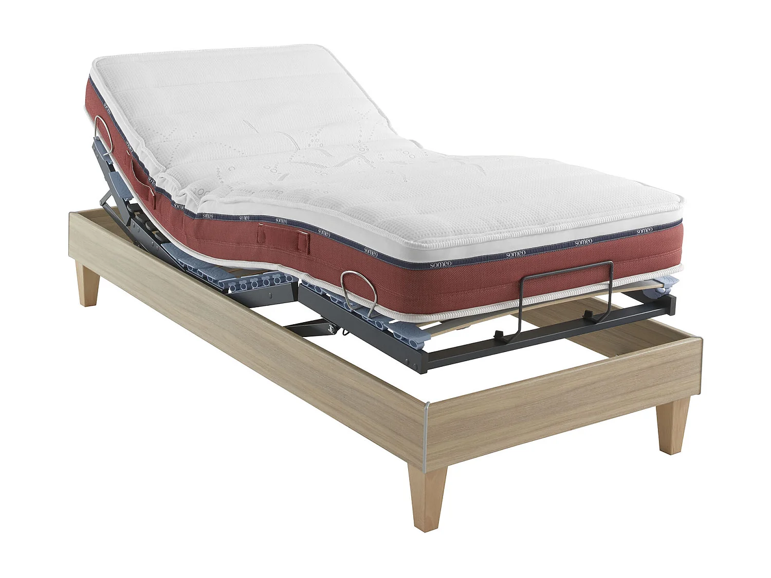 Sommier électrique Someo TPR 50 décor chêne clair 90x200