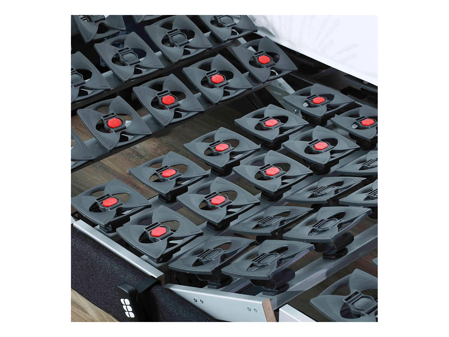 Sommier électrique de relaxation tout plots tissu taupe 80x200