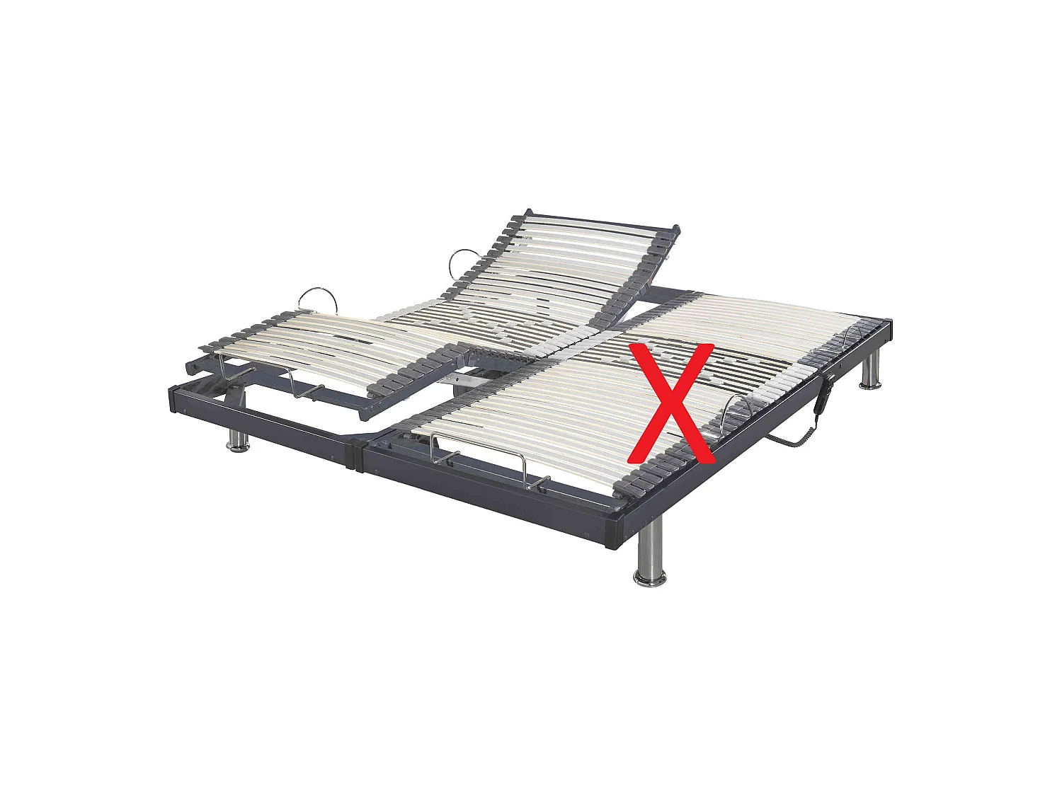 Sommier électrique de relaxation gris extra plat 90x190