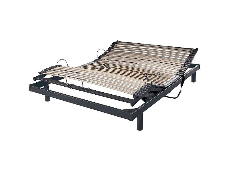 Sommier électrique de relaxation gris extra plat 140x190