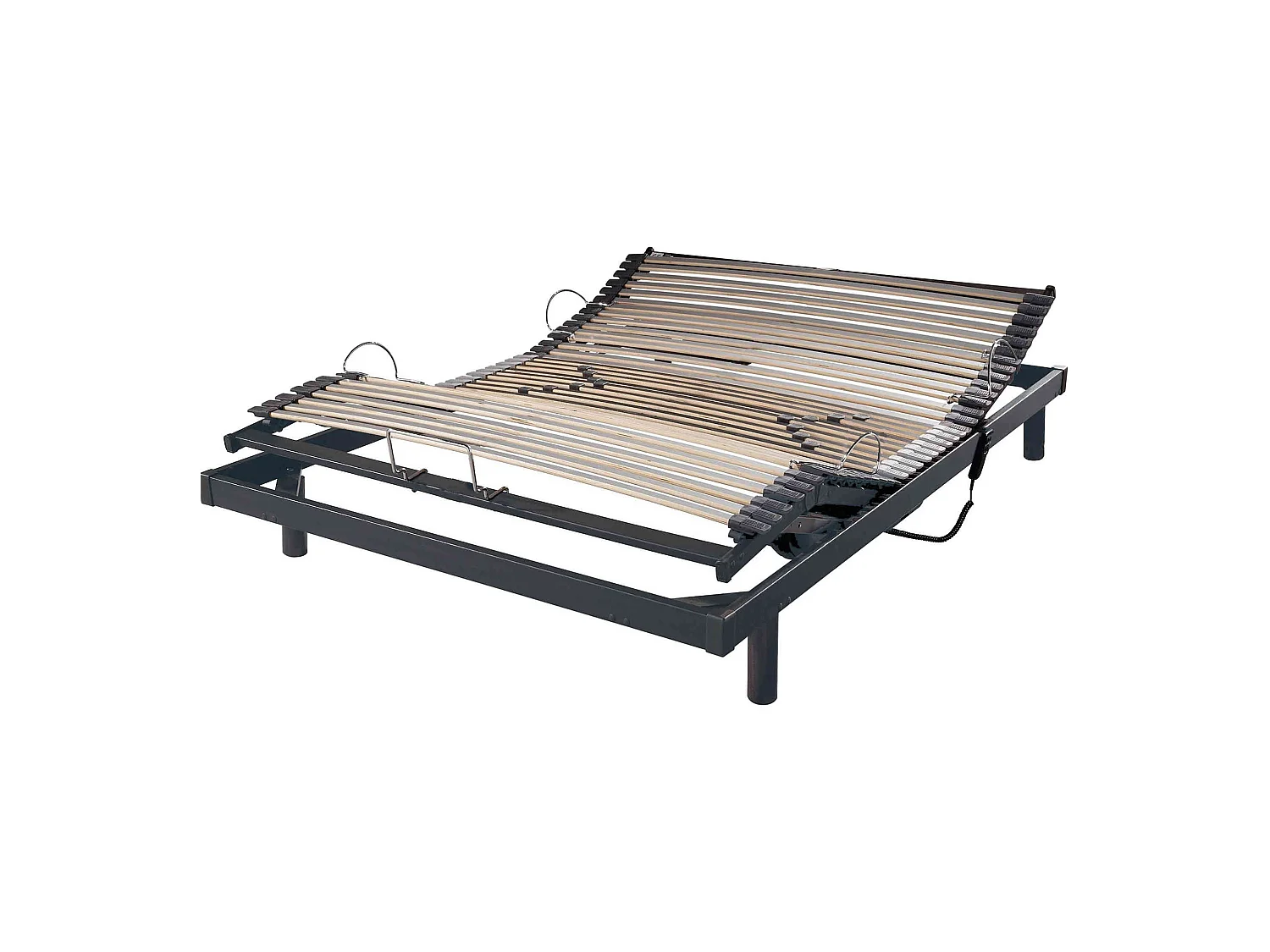 Sommier électrique de relaxation gris extra plat 140x190