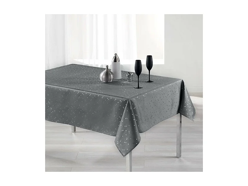 Nappe Rectangulaire Imprimée "Shantung" 150x300cm Gris