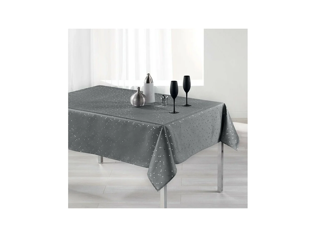 Nappe Rectangulaire Imprimée "Shantung" 150x300cm Gris