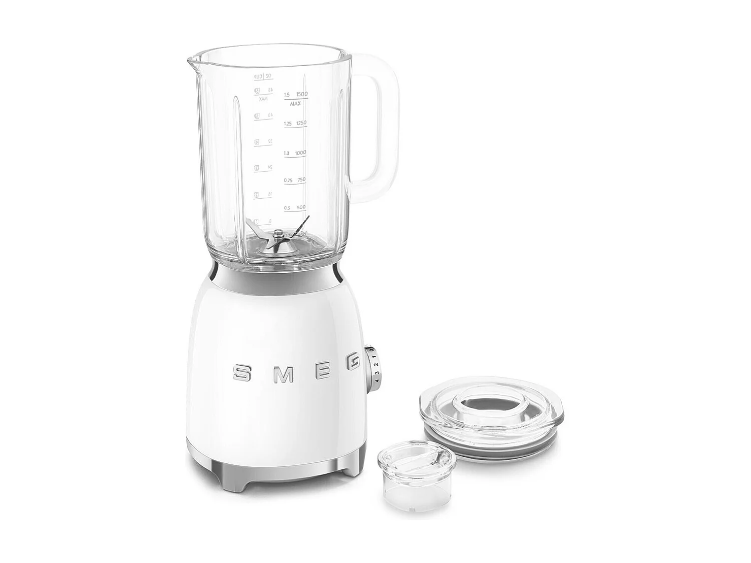 Smeg BLF03WHEU Licuadora de Taza A+ - Blanca, 800W, 1,5L