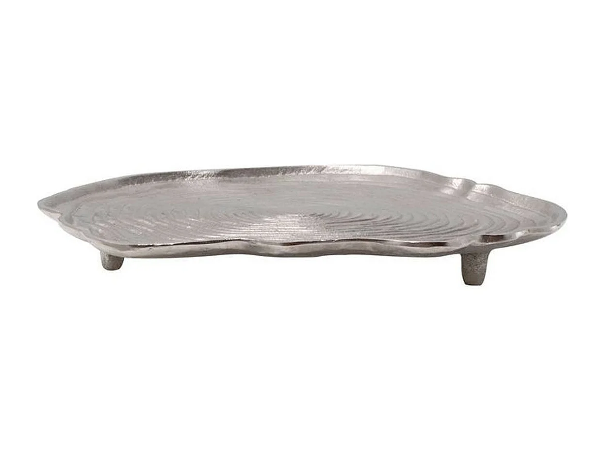 Plateau Décoratif "Wood Art" 39cm Argent