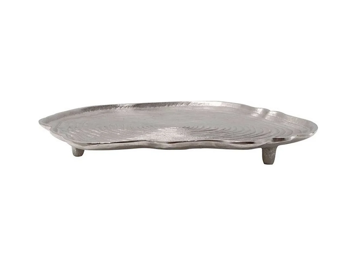 Plateau Décoratif "Wood Art" 39cm Argent