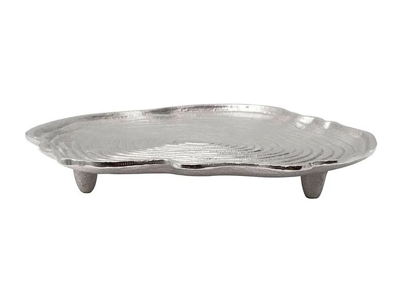 Plateau Décoratif "Wood Art" 29cm Argent