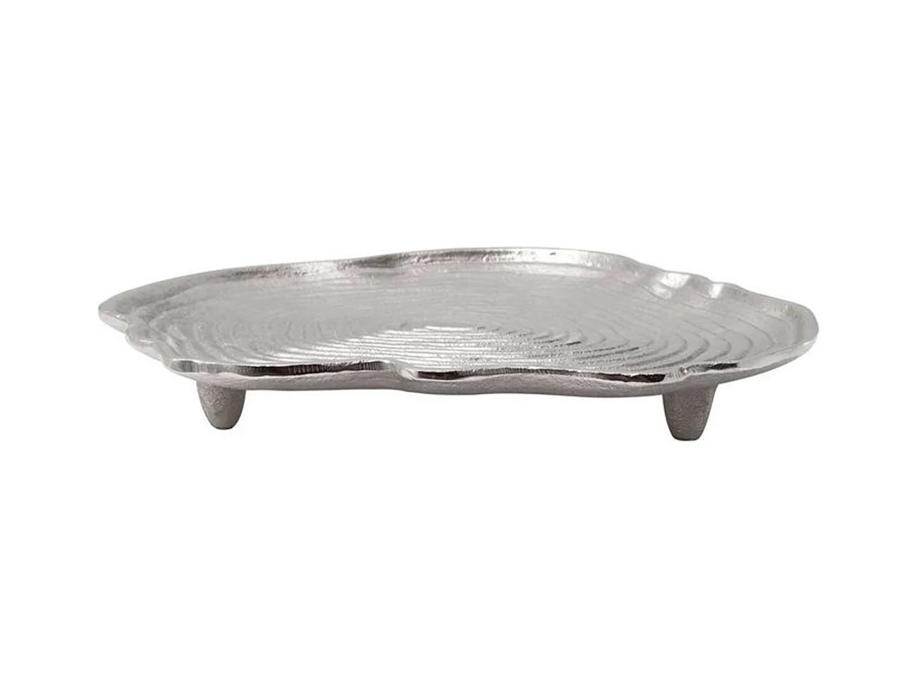 Plateau Décoratif "Wood Art" 29cm Argent