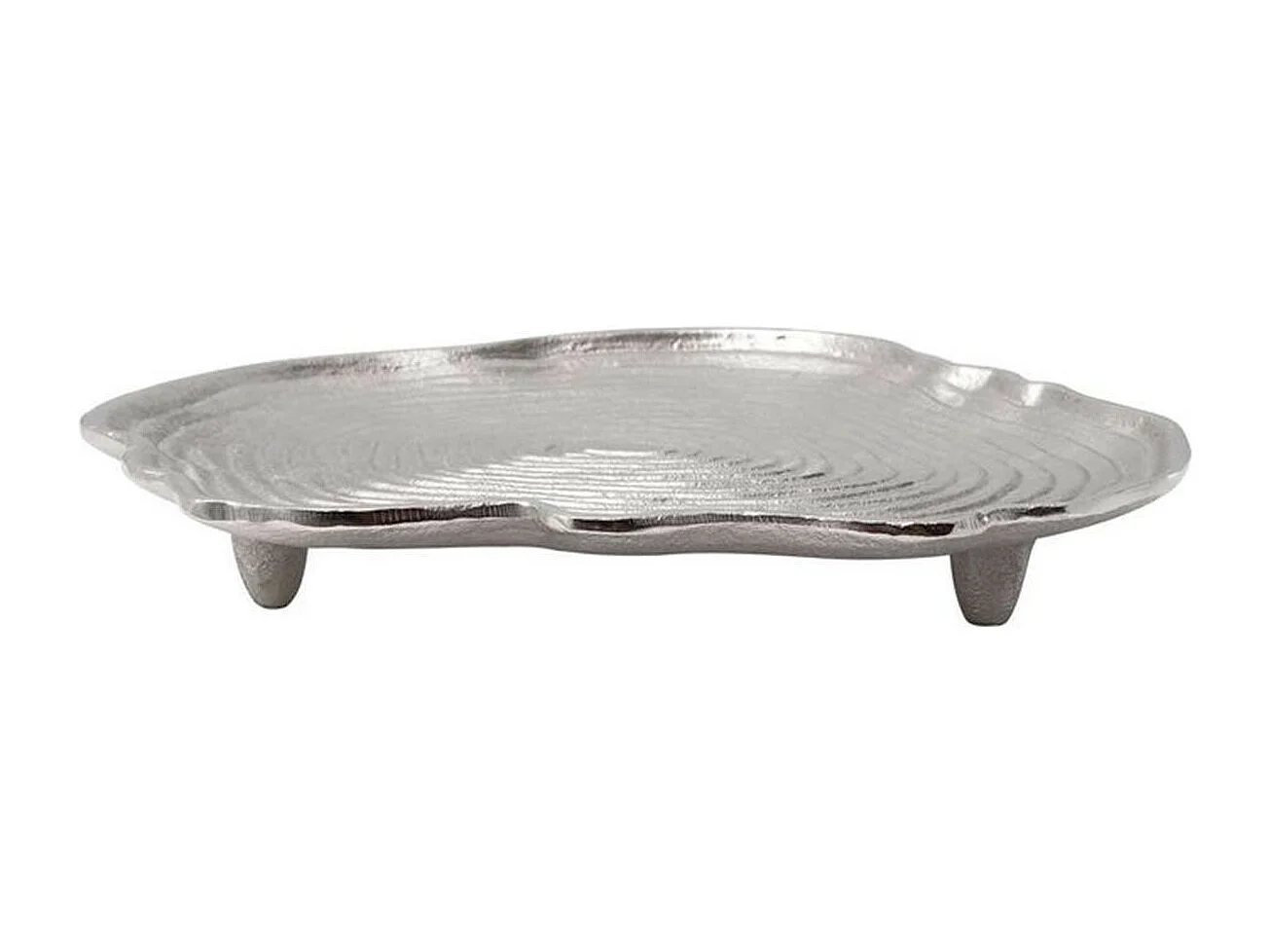 Plateau Décoratif "Wood Art" 29cm Argent