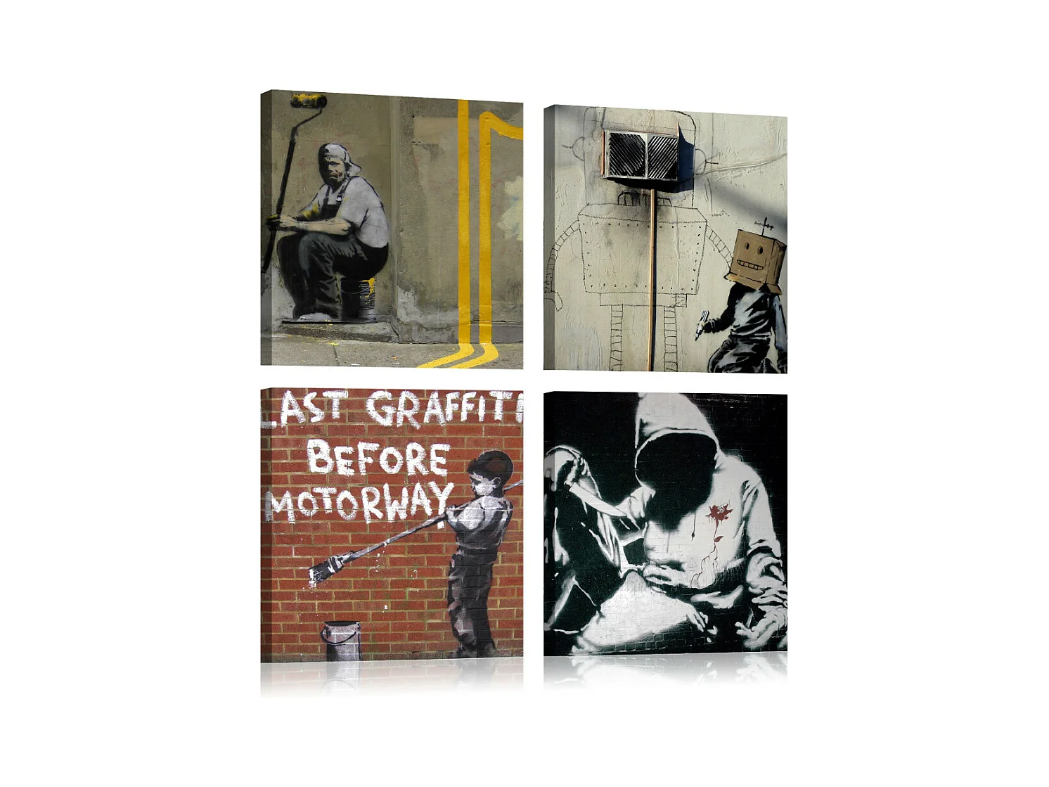 Tableau Imprimé "Banksy - Street Art" 40 x 40 cm