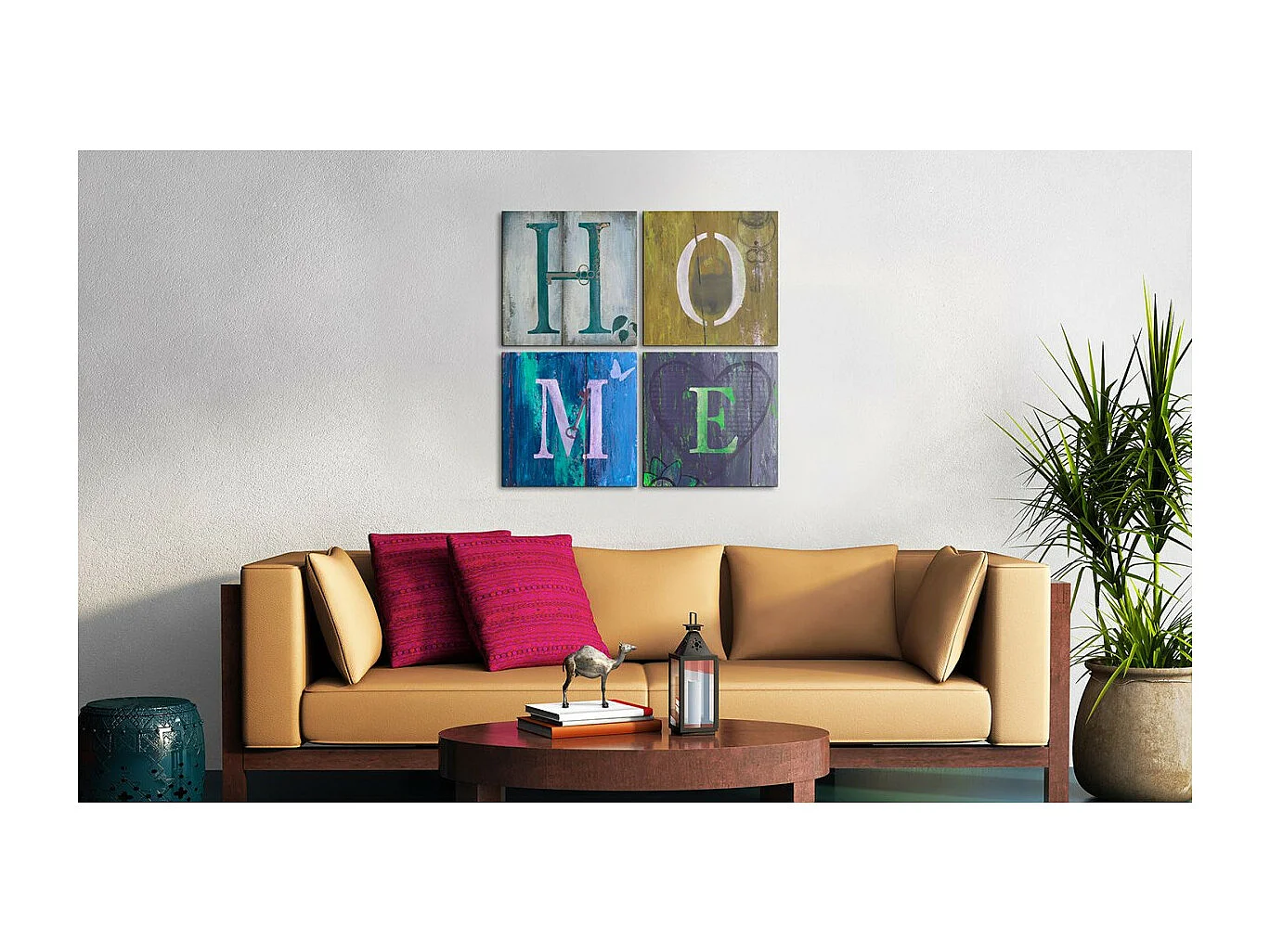 Tableau Imprimé "Faites Comme Chez Vous" 80 x 80 cm