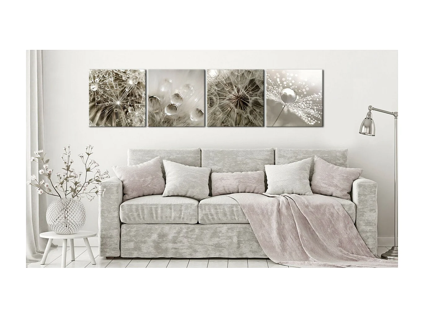 Tableau Imprimé "Grey Dandelion" 40 x 40 cm