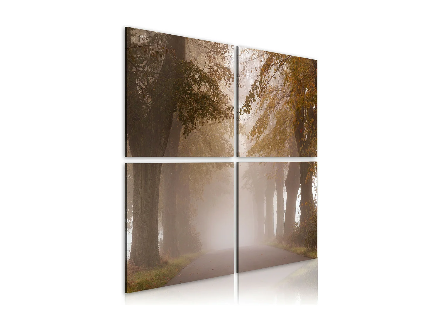 Tableau Imprimé "Avenue Brumeuse" 80 x 80 cm