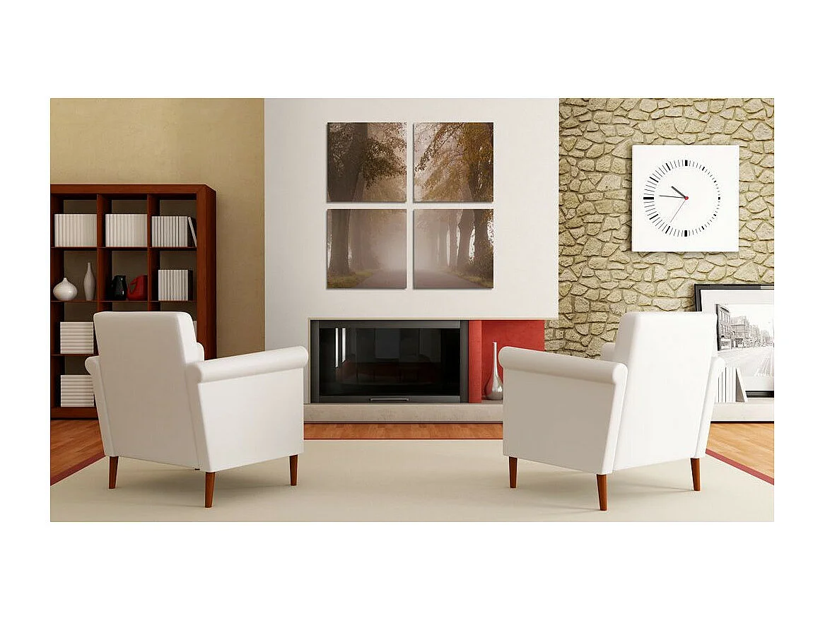 Tableau Imprimé "Avenue Brumeuse" 80 x 80 cm