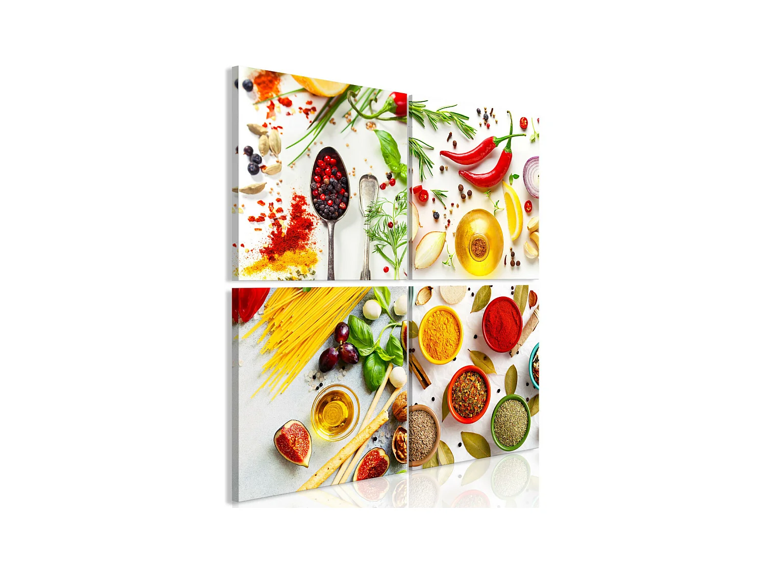Tableau Imprimé 4 Panneaux "Spices of the World" 40 x 40 cm