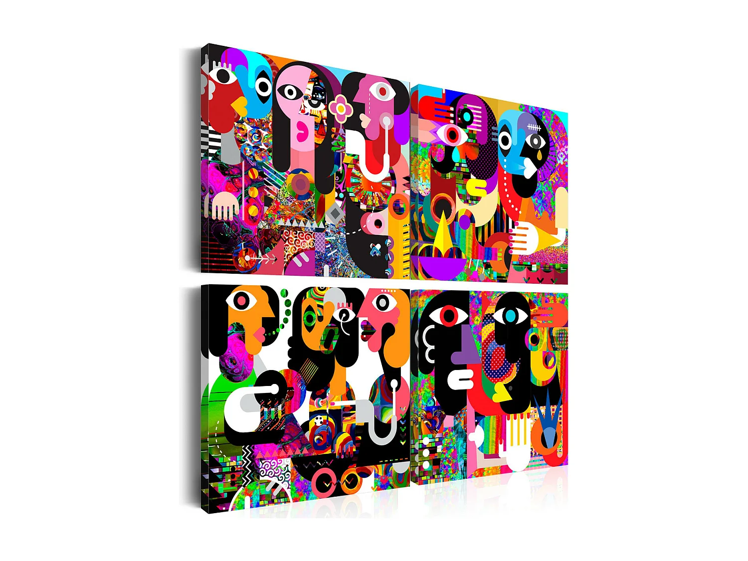 Tableau Imprimé "Abstract Conversations" 40 x 40 cm