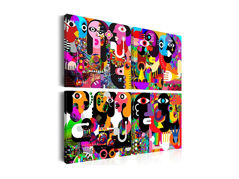 Tableau Imprimé "Abstract Conversations" 40 x 40 cm