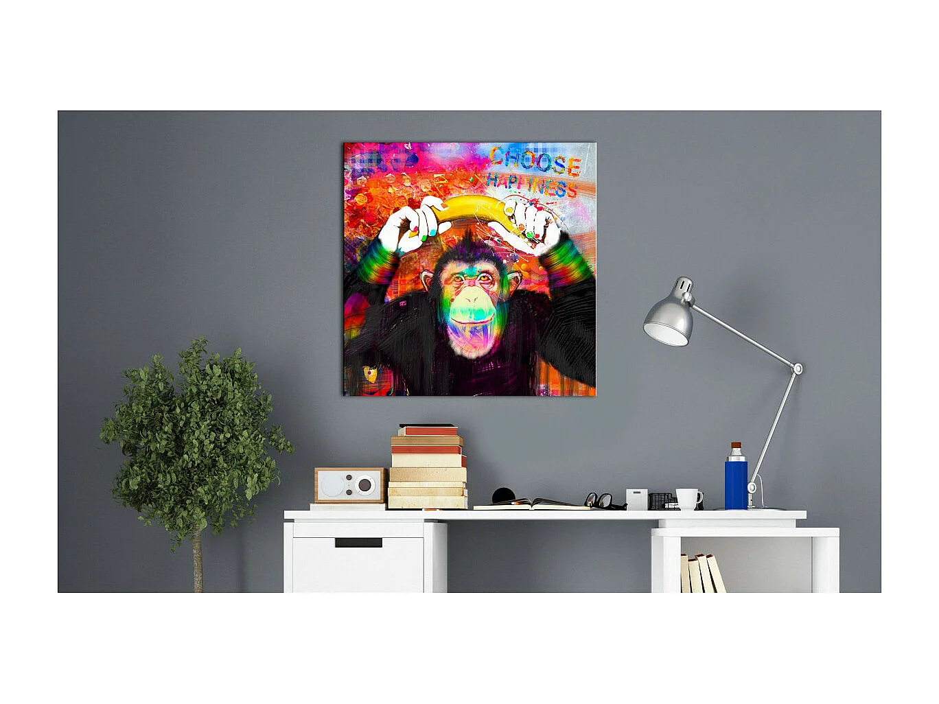 Tableau Imprimé "Choose Happiness" 40 x 40 cm