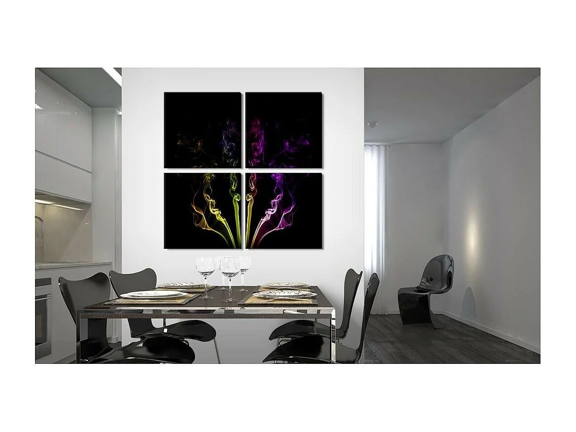 Tableau Imprimé "Fumée Colorée" 40 x 40 cm