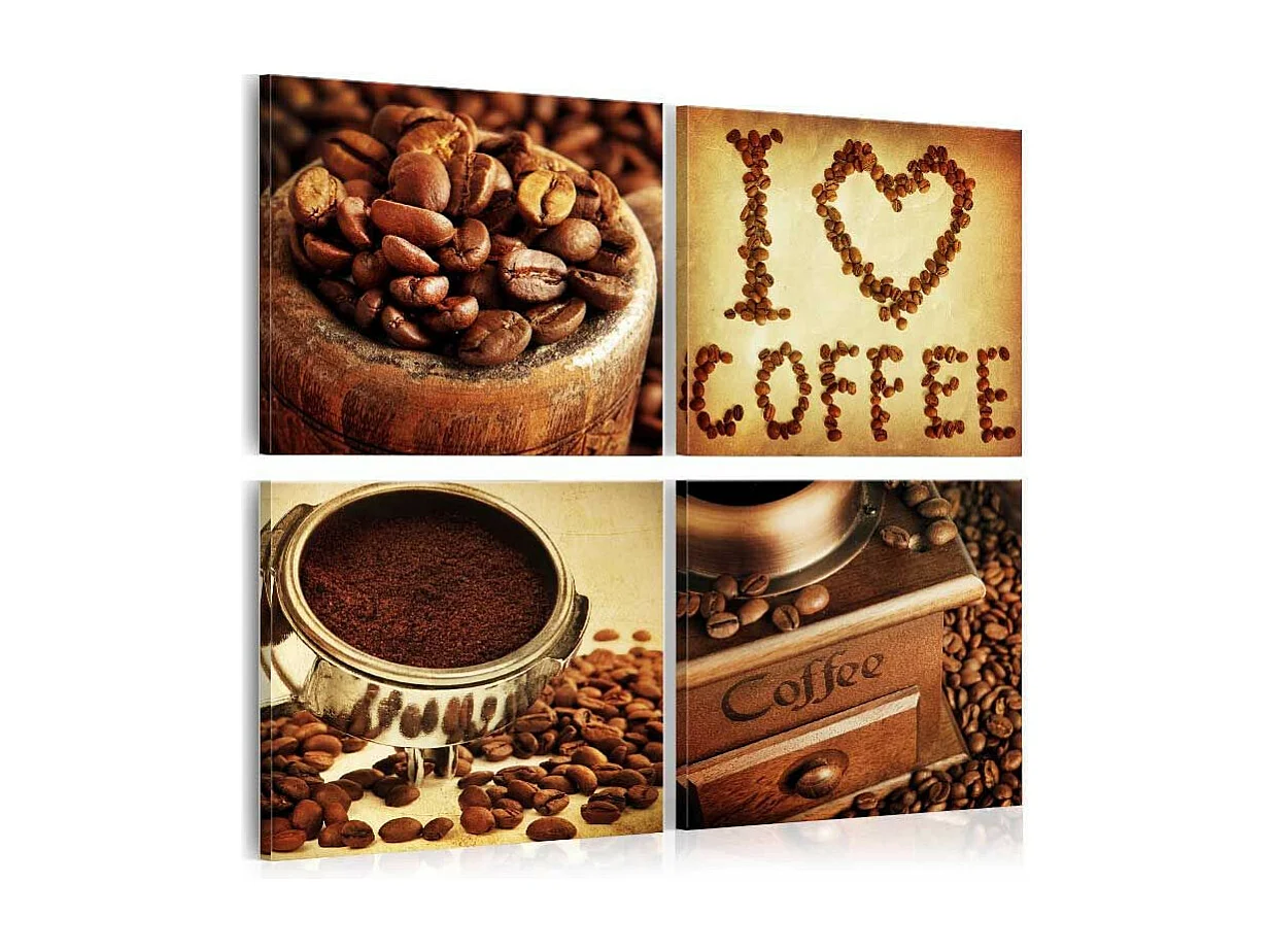 Tableau Imprimé "Coffee Pleasant Moments" 80 x 80 cm