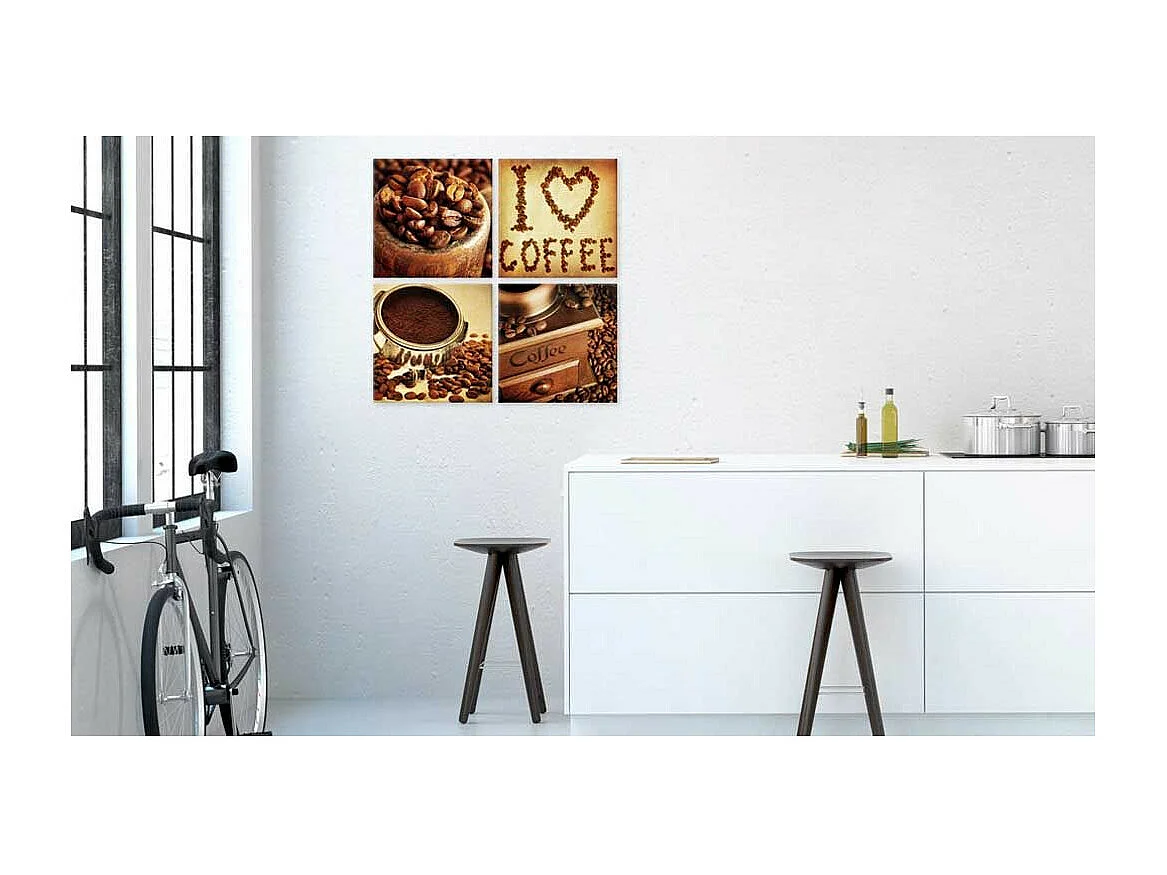 Tableau Imprimé "Coffee Pleasant Moments" 80 x 80 cm