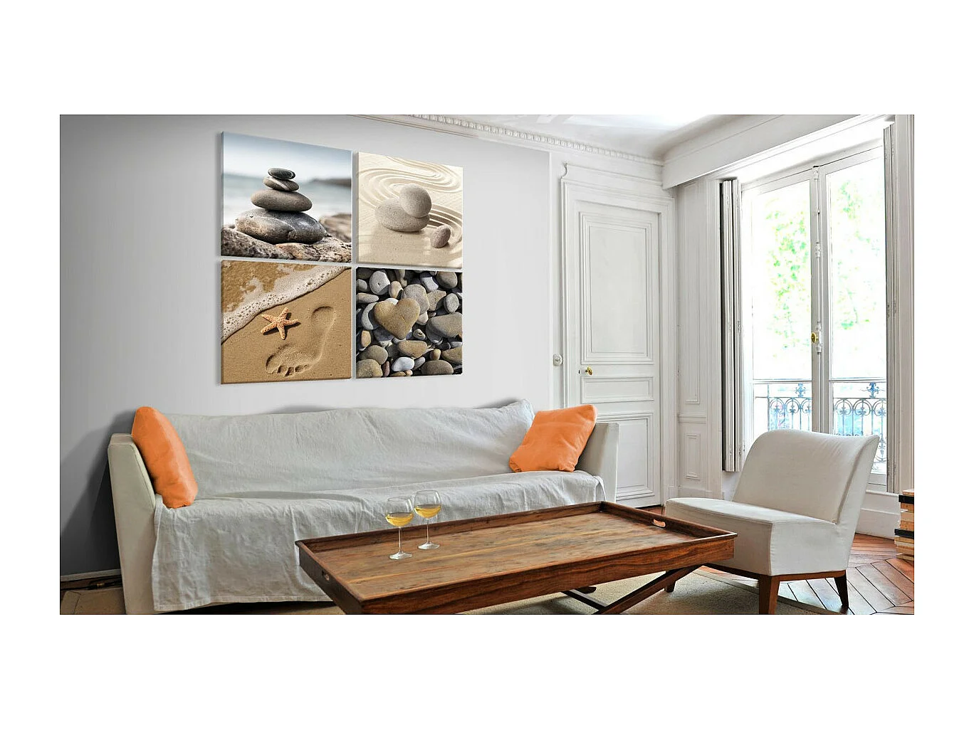 Tableau Imprimé "Marine Quartet" 80 x 80 cm