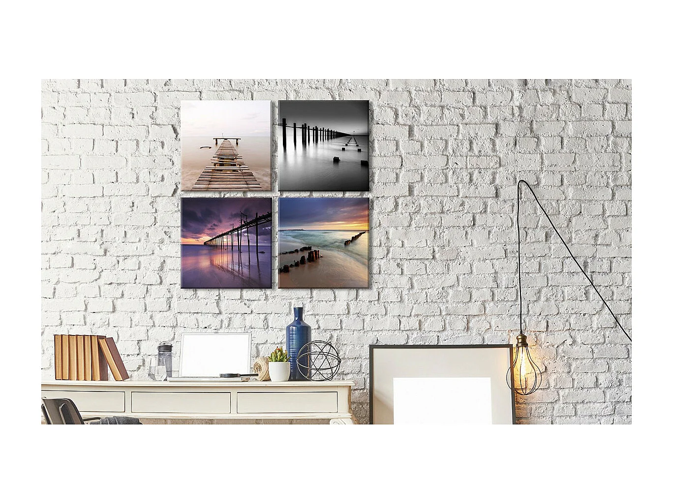 Tableau Imprimé "Four Views" 80 x 80 cm