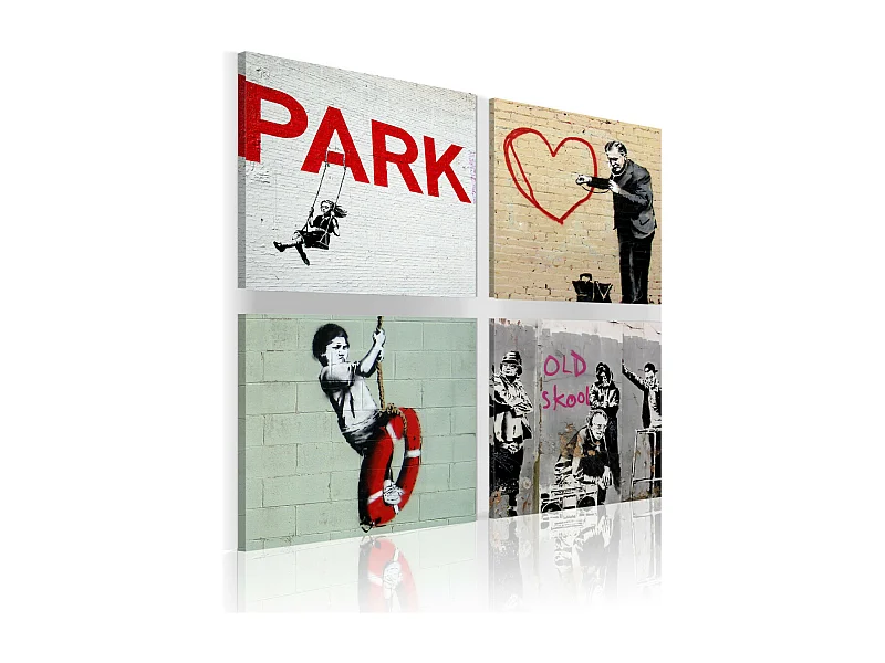 Tableau Imprimé "Banksy - Inspiration Urbaines" 80 x 80 cm