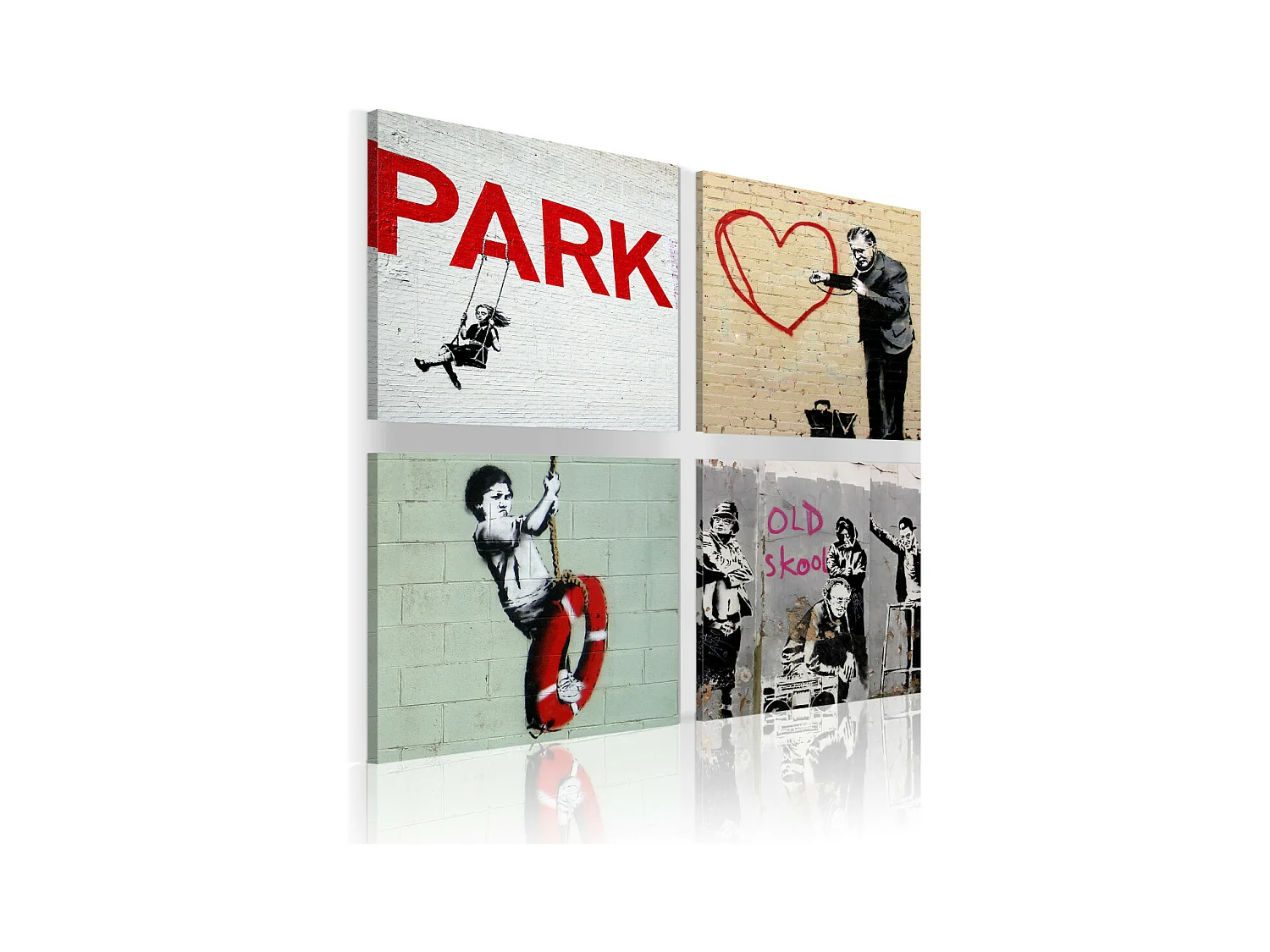 Tableau Imprimé "Banksy - Inspiration Urbaines" 80 x 80 cm