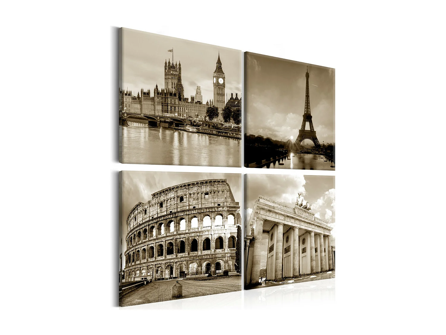 Tableau Imprimé "European Capitals" 40 x 40 cm